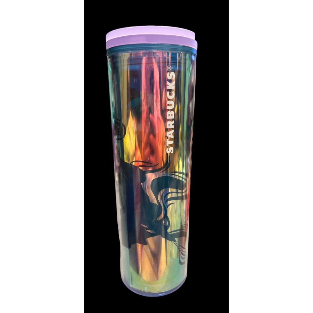 Starbucks 2023 Mermaid Siren Iridescent Purple Double Tail 16oz Travel Tumbler